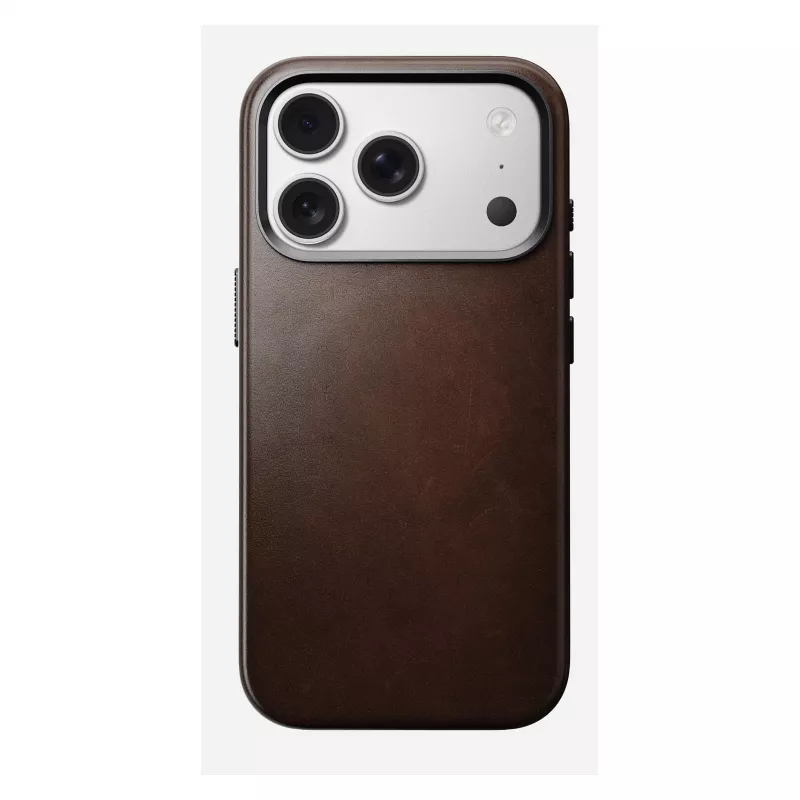 Nomad Traditional Leather Case dėklas iPhone 17 Pro, oda, mikropluoštas, tinka 6,3 colio (16 cm) ekranui, ruda