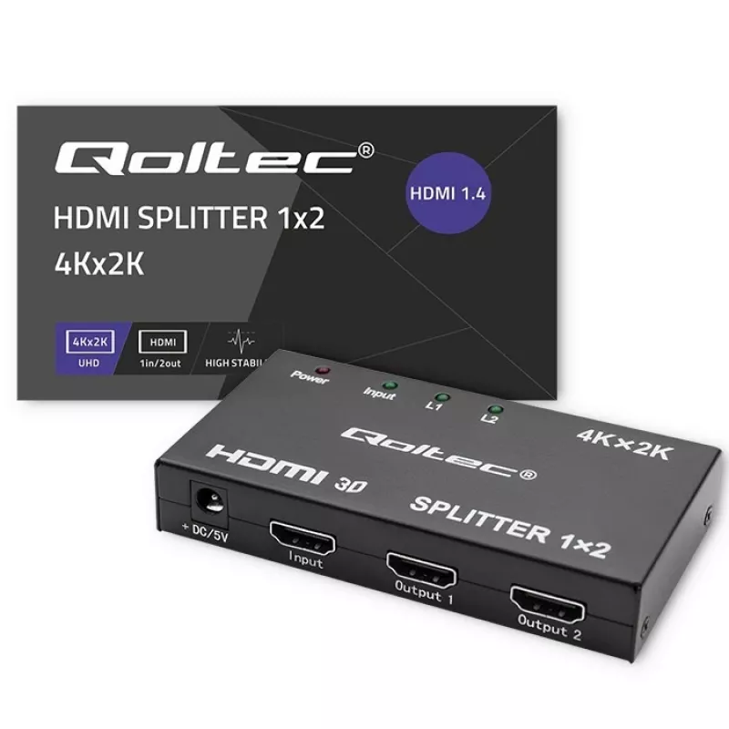 Aktyvus HDMI skirstytuvas 2 x HDMI 4Kx2K, 3.4 Gbps
