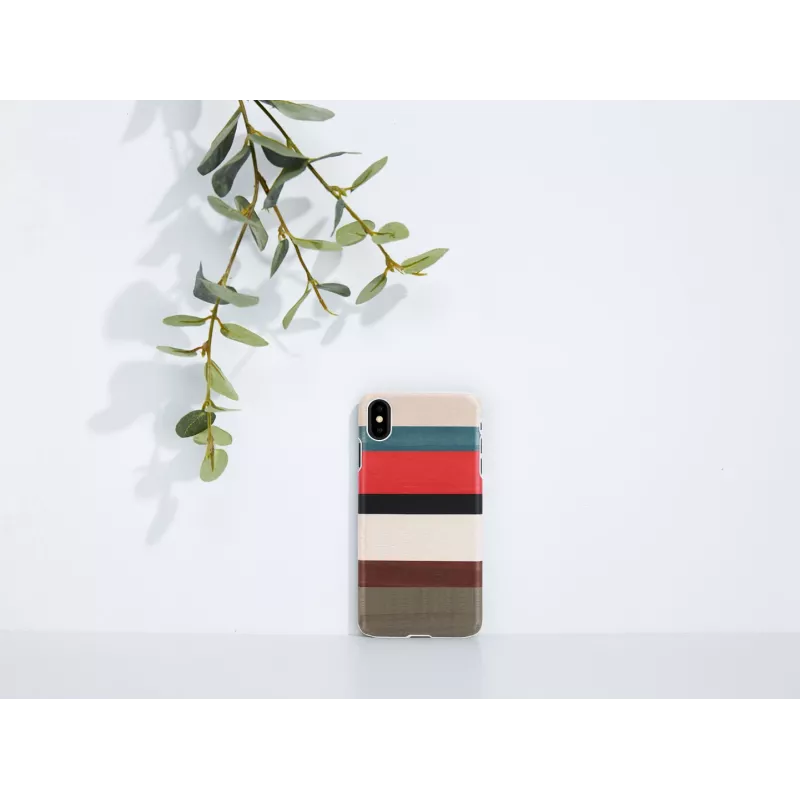 Korpusas iPhone X/XS iš medžio ir polikarbonato — Corallina White (man and wood)