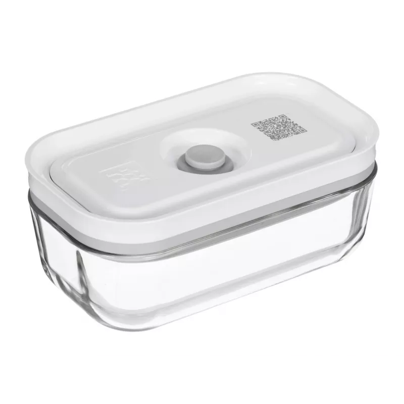 ZWILLING Fresh & Save 36803-003-0 stiklinių vakuuminių konteinerių rinkinys, stačiakampiai, 3 vnt. (S/M/L, 0,35/0,75/1,6 L), borosilikatinis stiklas, tinka mikrobangėje, orkaitėje ir indaplovėje, pilka/skaidru