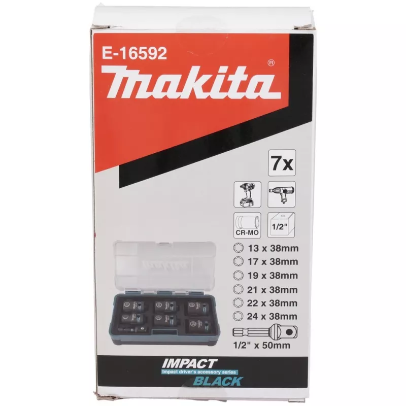 Makita E-16592 smūginis lizdų rinkinys Juoda, Žalsvai mėlyna
