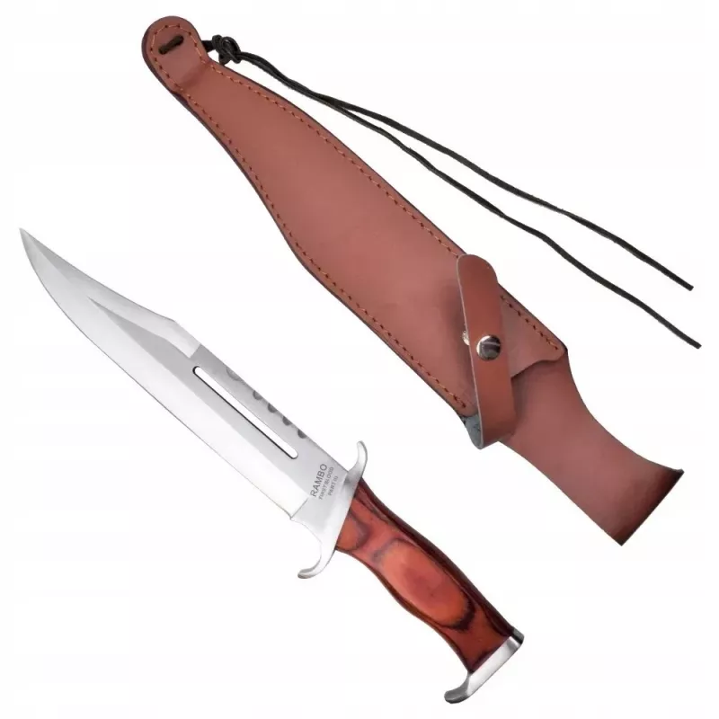Fiksuotas išgyvenimo peilis Cinema Classic CC-H3 Rambo III 425 mm, plieninis ašmenys, Codura rankena, odinė makštis
