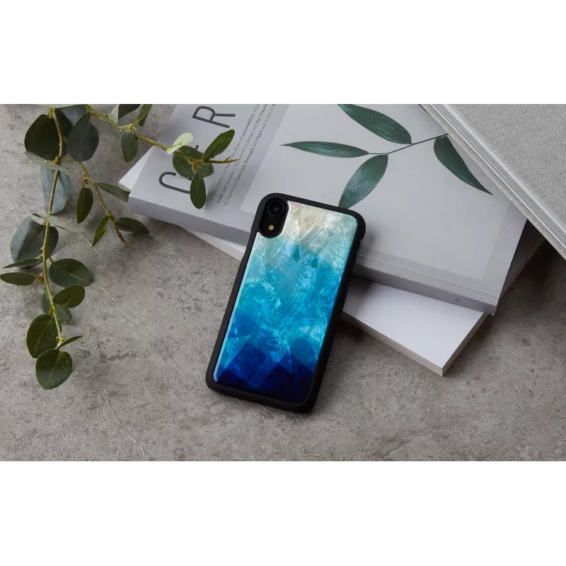 iKins apsauginis dėklas iPhone XR — mėlyno ežero išorė, juodas vidus