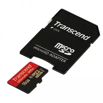 Transcend microSDHC MLC 16GB Class 10 UHS-I 600x + SD adapteris