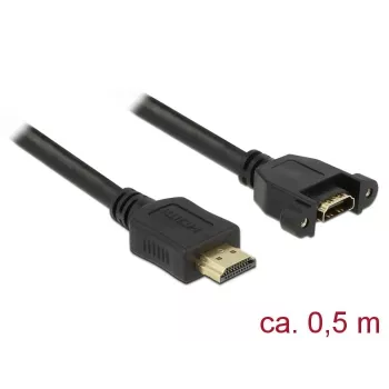 HDMI ilginimo kabelis DeLOCK 85463 0,5 m, A tipo kištukas į lizdą, juodas