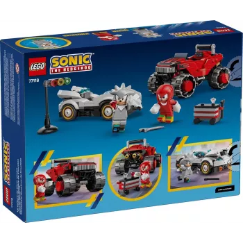 LEGO SONIC THE HEDGEHOG 77118 Silver's Car vs Knuckles' Monster Truck – lenktynių rinkinys