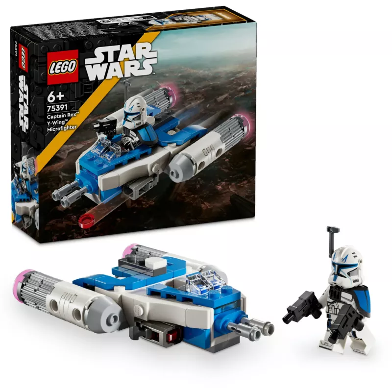 LEGO Star Wars „Kapitonas Reksas“ Y-Wing mikro naikintuvas – žaislinis laivas su minifigūrėle, 6+ metų berniukams