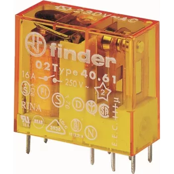 Finder Relė kištukinė / PCB 1 perjungiamasis kontaktas 16A ritė 230V AC (406182301000)