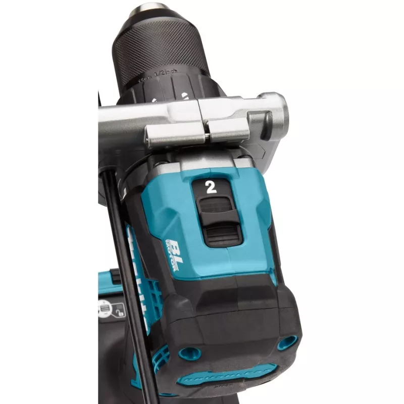 Makita HP001GD201 – Gręžtuvas-perforatorius – Belaidis – 2 greičiai – Raktinis griebtuvas 13 mm – 140 N·m – 2 akumuliatoriai, įkroviklis – 40 V