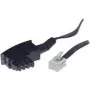 S/CONN 3 m TAE F – RJ11 juodas permatomas telefono kabelis