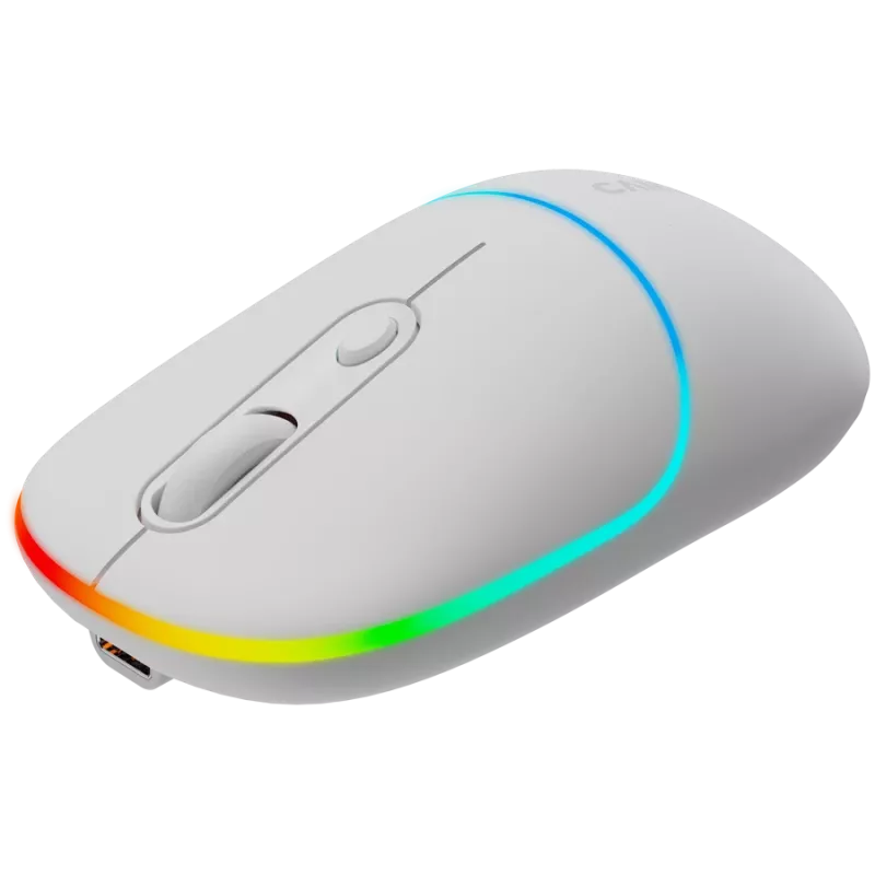 Canyon MW-22 CNS-CMSW22SW Pelė – 2 in 1 Bluetooth/2,4GHz – optinė – 800/1200/1600DPI – 4 mygtukai – RGB apšvietimas – įkraunama – Sniego Baltumo