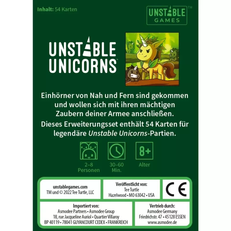 Unstable Unicorns – Legendary Unicorns, Kortų Žaidimo Priedas