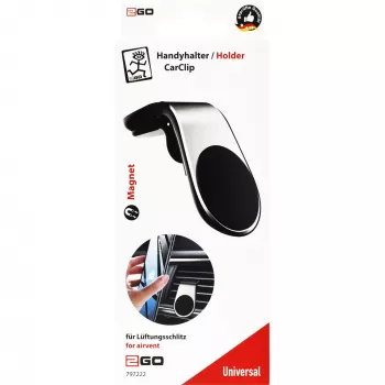 Pasyvus laikiklis 2GO CarClip mobiliesiems telefonams / išmaniesiems telefonams juodas sidabrinis