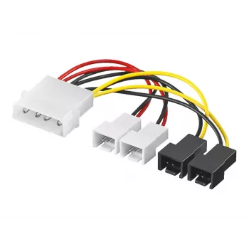 Goobay maitinimo adapteris ir kabelis PC ventiliatoriams; 5.25 colio vyriškas jungtis į 2x 12 V/2x 5 V