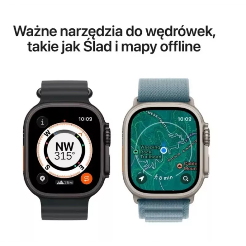 Išmanusis laikrodis Apple Watch Ultra 3 GPS + Cellular 49mm Titano natūralus korpusas Mėlyna juosta M/L