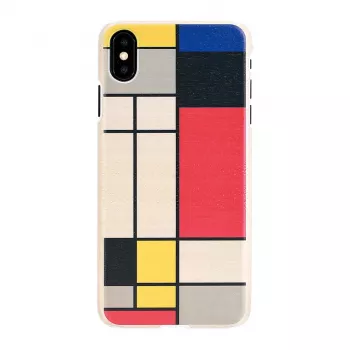 Dėklas Man and Wood iPhone XS Max – medinė nugara, baltas rėmelis