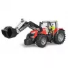 Žaislinis traktorius BRUDER Massey Ferguson 7624 su priekiniu krautuvu, raudonas, nuo 3 metų