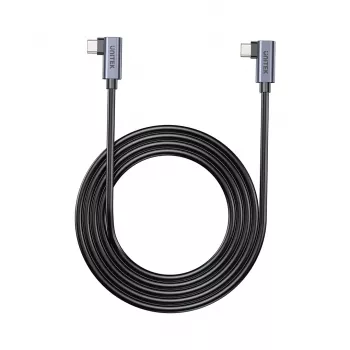 USB-C laidas Unitek C14147ABK01-1M, 1 m, 90° kampu jungtys, USB PD 3.0 100W, duomenų perdavimas 480 Mbps, juodas