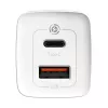 Baseus CCGAN2L-B02 Įkroviklis AC Greitasis Įkrovimas 20V 1xUSB 1xType-C Baltas