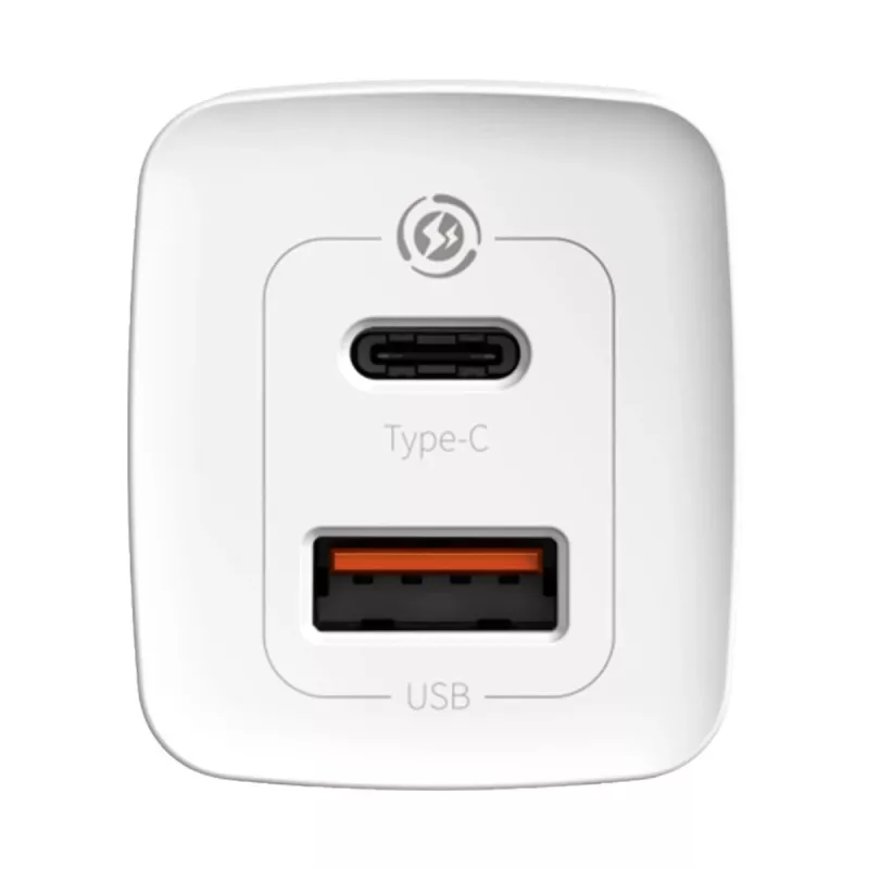 Baseus CCGAN2L-B02 Įkroviklis AC Greitasis Įkrovimas 20V 1xUSB 1xType-C Baltas