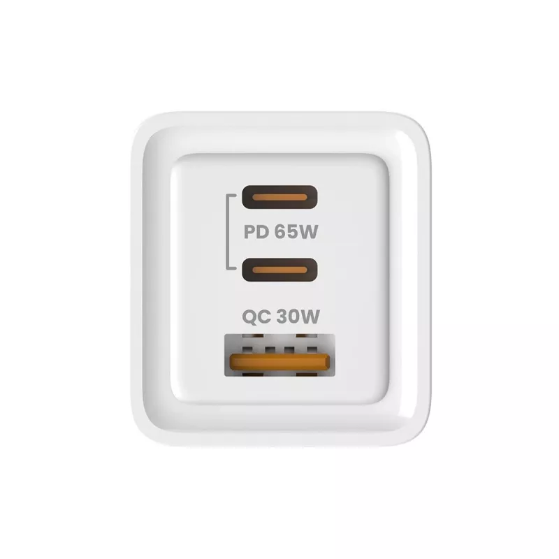 SAVIO LA-07 GaN 65W sieninis įkroviklis, USB, QC4.0+, PD 3.0, Baltas