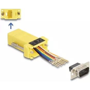 DeLOCK D-Sub 9 kontaktų vyriškas į RJ45 moterišką surinkimo rinkinys baltas VGA RJ-45