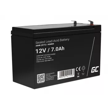 UPS baterija Green Cell AGM04 12V 7Ah sandarus švino rūgšties (VRLA) juoda, 1 vnt