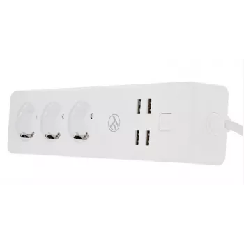 Tellur WiFi išmanusis ilgintuvas su 3 kištukiniais lizdais ir 4 USB prievadais (4 A)