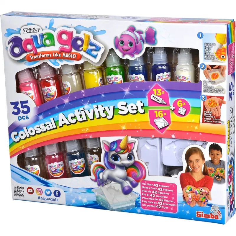 Vandens pagrindo gelis kūrybiniams žaidimams SIMBA Crafts Simba Aqua Gelz Colossal Set 106322566