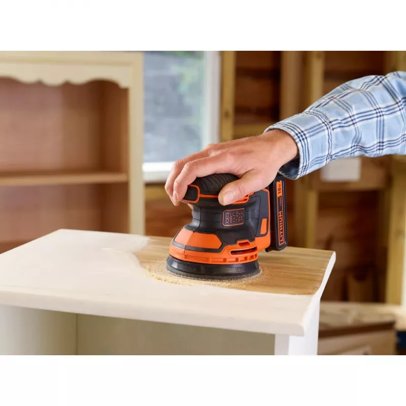 Black & Decker BDCROS18N-XJ nešiojamasis orbitinis šlifuoklis 12000 RPM juoda, oranžinė