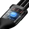 USB kabelis Baseus SUP0003351 1,2m USB A USB C/Micro USB-A/Lightning juodas