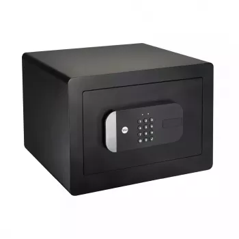Laisvai pastatomas seifas Yale YSS/250/EB1 – elektroninė ir raktinė spyna, juodas, 250×300×350 mm