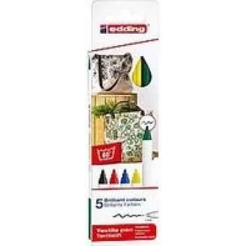 Marker rinkinys Edding 4600, 5 vnt., kulkos antgalis, įvairiaspalviai, dėžutė, pagaminta Vokietijoje