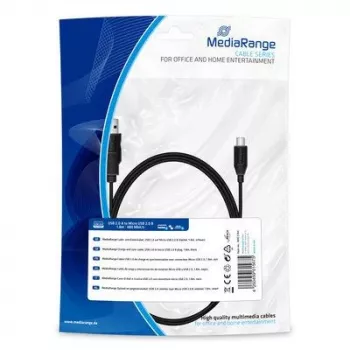 Įkrovimo ir sinchronizavimo laidas MediaRange MRCS184 USB 2.0 (A) į mikro USB 2.0 B 1,8 m juodas