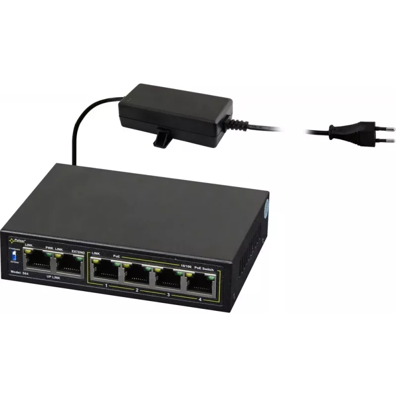 Tinklo jungiklis PULSAR Switch POE Pulsar S64 4 prievadai 2 uplink