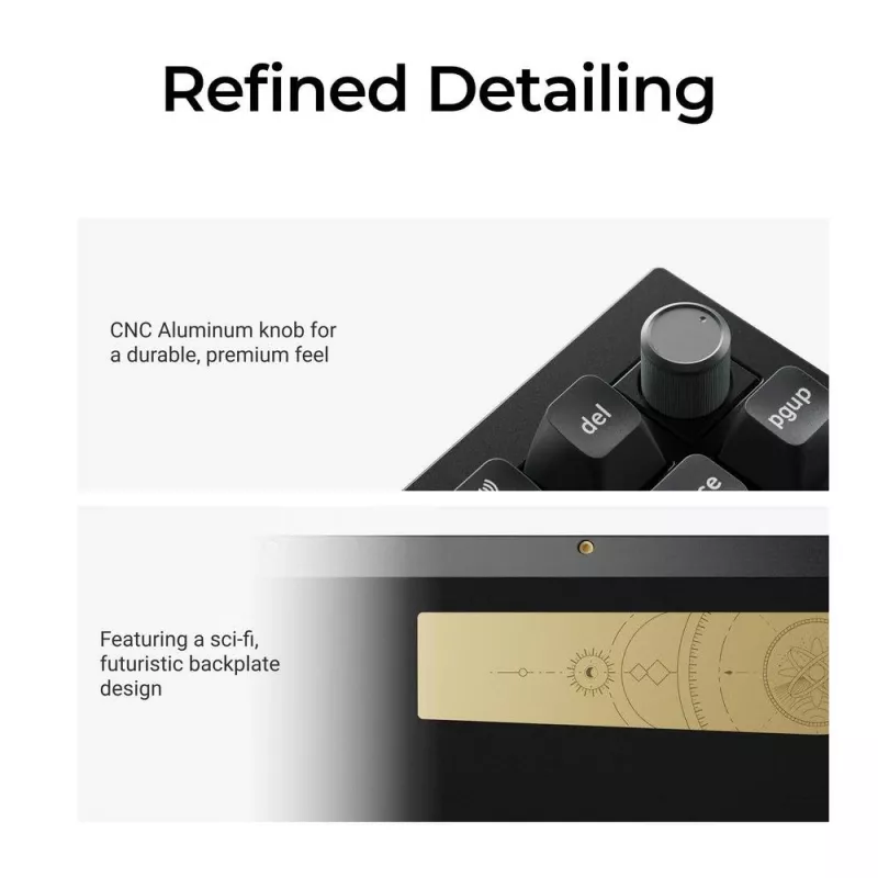 Mechaninė 75% klaviatūra Keychron Q1 Ultra 8K — USB + RF belaidis + Bluetooth, RGB, juoda