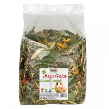 Pilnas pašaras jūrų kiaulytėms Alegia Mega Pack 650 g – be cukraus, augaliniu skoniu, be glitimo ir sojos
