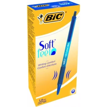 BIC SOFTFEEL CLIC tušinukai 0,32 mm, mėlyni, dėžutė 12 vnt. 914346