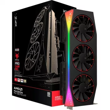 Vaizdo plokštė XFX Radeon RX 9070 XT OC – 12 GB GDDR6, PCIe 5.0, 3x DisplayPort 2.1, HDMI 2.1, 3 ventiliatoriai, 360×155×72 mm