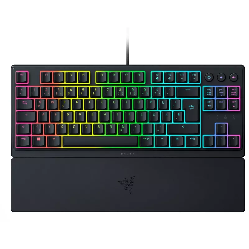 Razer Ornata V3 Tenkeyless klaviatūra žaidimams USB QWERTZ vokiška juoda