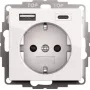 Gira SCHUKO USB maitinimo lizdas, 2-jų vietų, gryna balta, modelis 245903