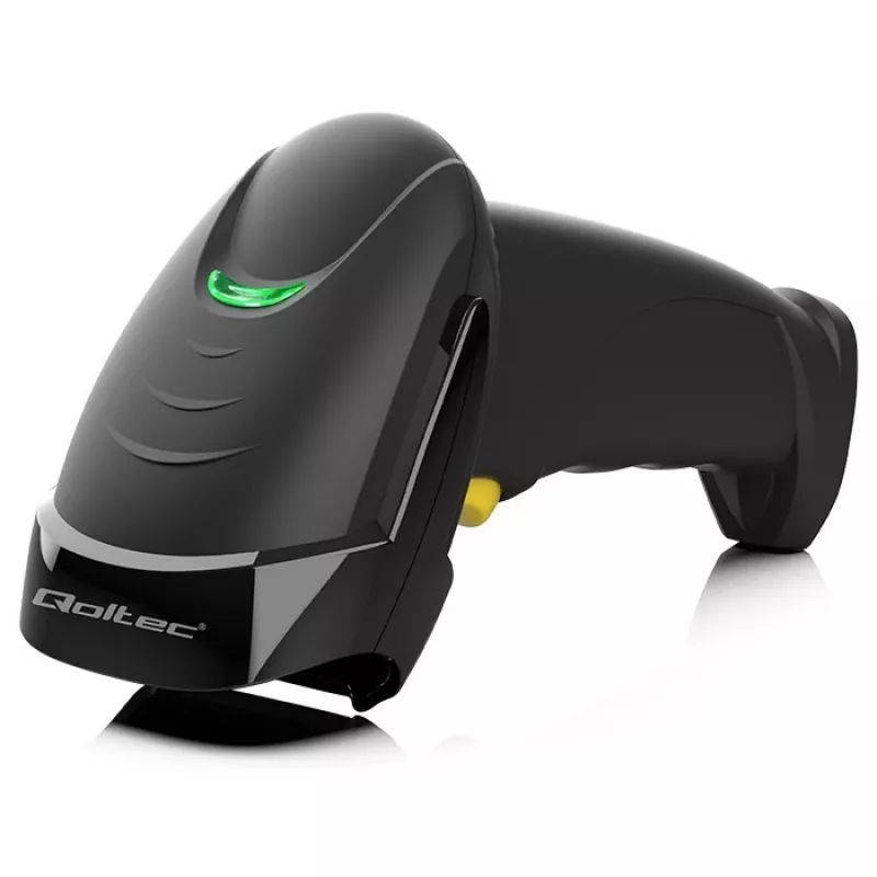 Rankinis 1D/2D laidinis brūkšninių kodų skaitytuvas QOLTEC 50853 – USB, ABS korpusas, 1,65 m laidas, 97×65×167 mm, 105 g