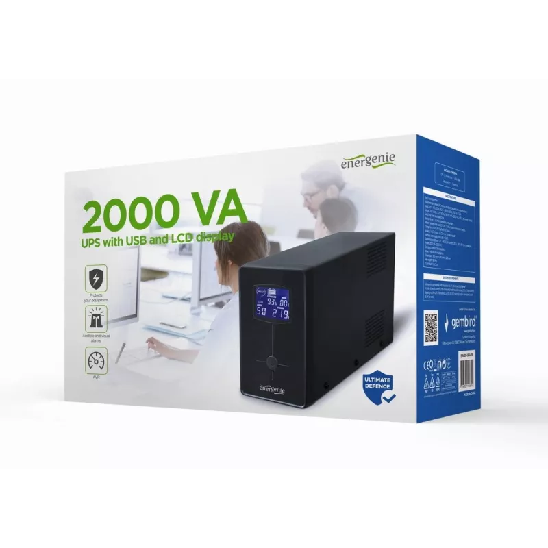 Gembird EG-UPS-035 nepertraukiamo maitinimo šaltinis (UPS) Line-Interactive 2 kVA 1200 W 5 AC išėjimai