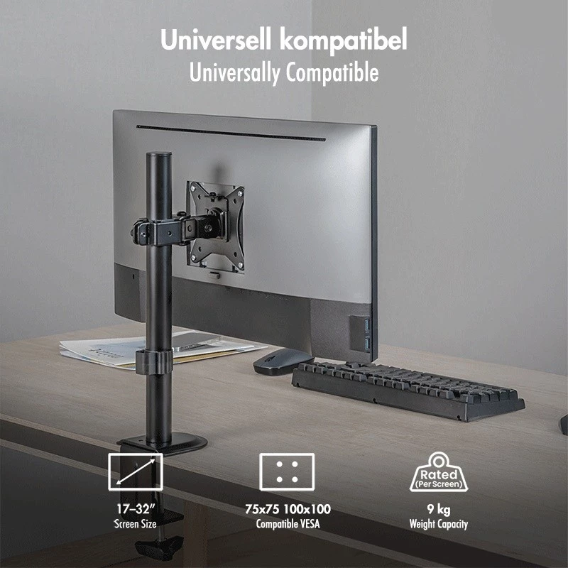 Monitoriaus laikiklis 17-32 colių, 9 kg maks., juodas