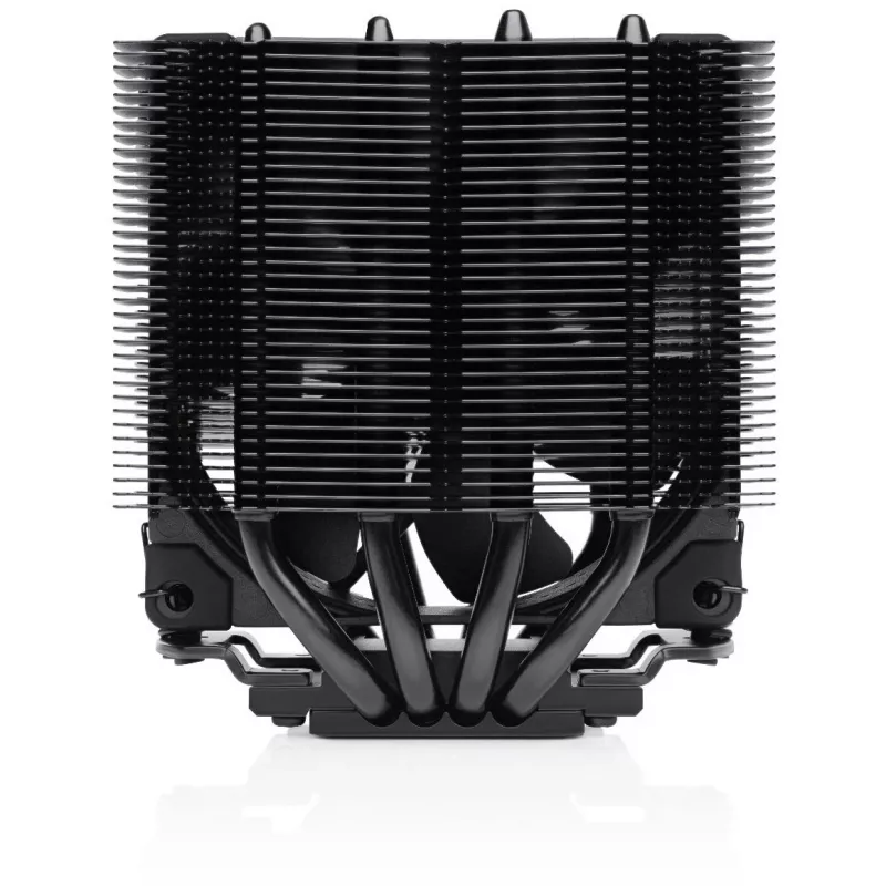 Procesoriaus aušintuvas Noctua NH-D9L CHROMAX.BLACK — 92 mm ventiliatorius, 400–2000 RPM, 22,6 dB, matmenys 95×95×110 mm, svoris 531 g
