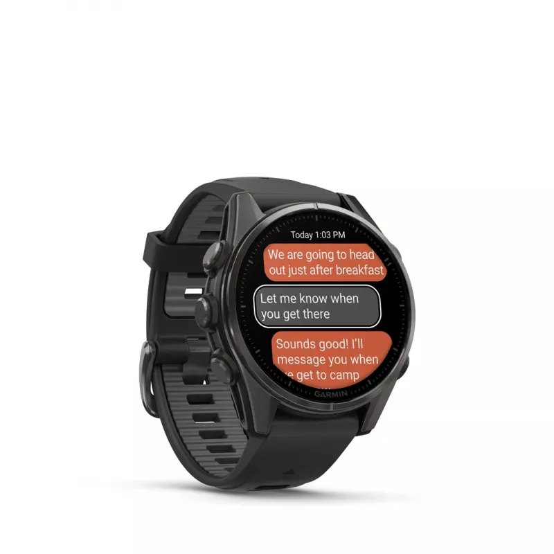 Garmin fenix 8 3.3 cm (1.3 inch) AMOLED 43 mm skaitmeninis 416 x 416 pikselių jutiklinis ekranas juodos spalvos Wi-Fi GPS (palydovas)