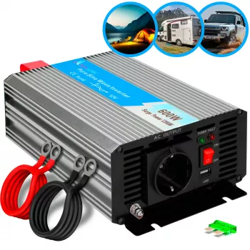 Įtampos keitiklis Extralink OPIP-600W 12V 600W grynas sinusas