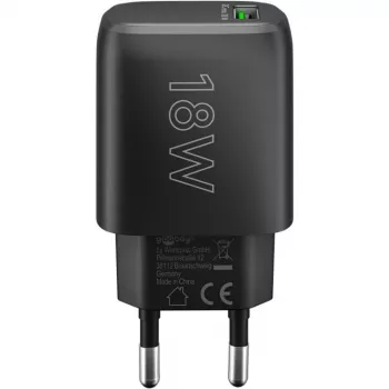 USB-A greitasis QC įkroviklis (18 W) (juodas)