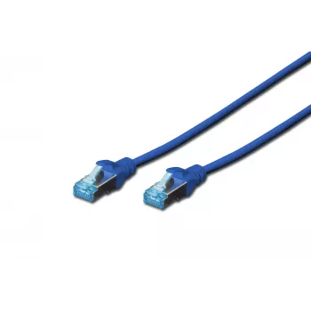 Tinklo kabelis Digitus CAT 5e SF/UTP Patch Cord RJ45 Cat5e 1m Mėlynas