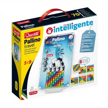 Edukacinis mozaikinis žaidimas QUERCETTI Mosaici Pallino Coding Travel Version 1006 – nešiojamas kodavimo rinkinys su lentelėmis